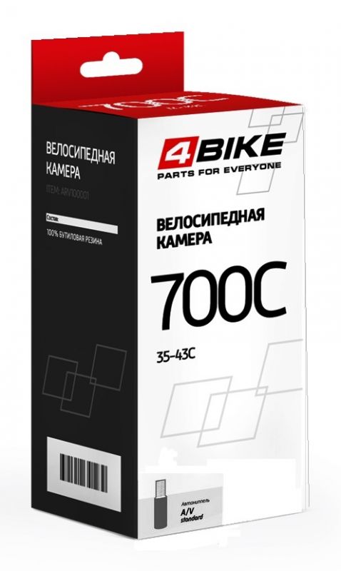 Велокамера 4Bike 28" 700x35-43C AV-60mm
