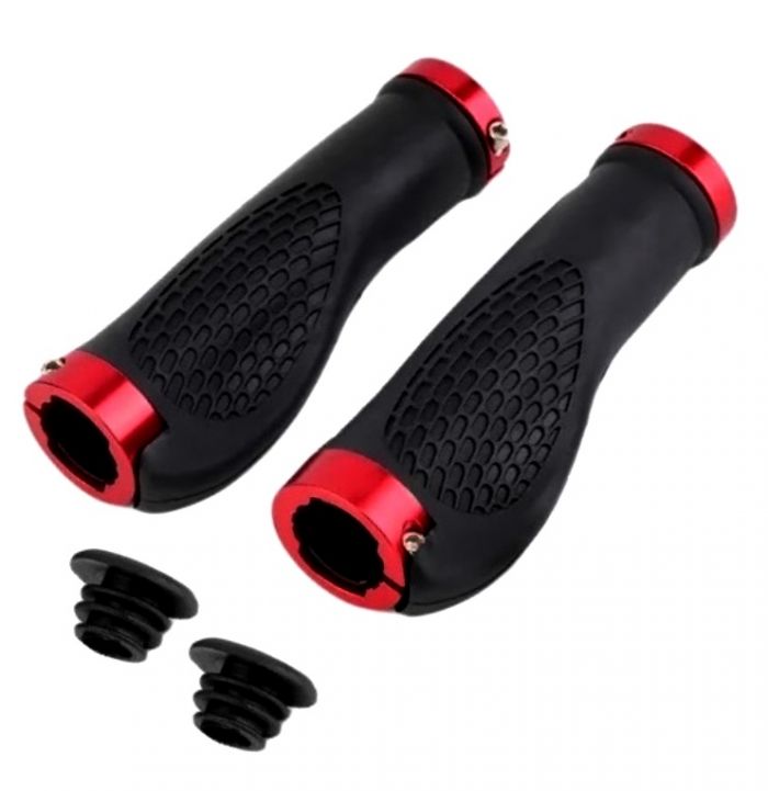 Грипсы Velo-Z 2661-70R,130mm, анатомические, с фиксацией, черно-красные