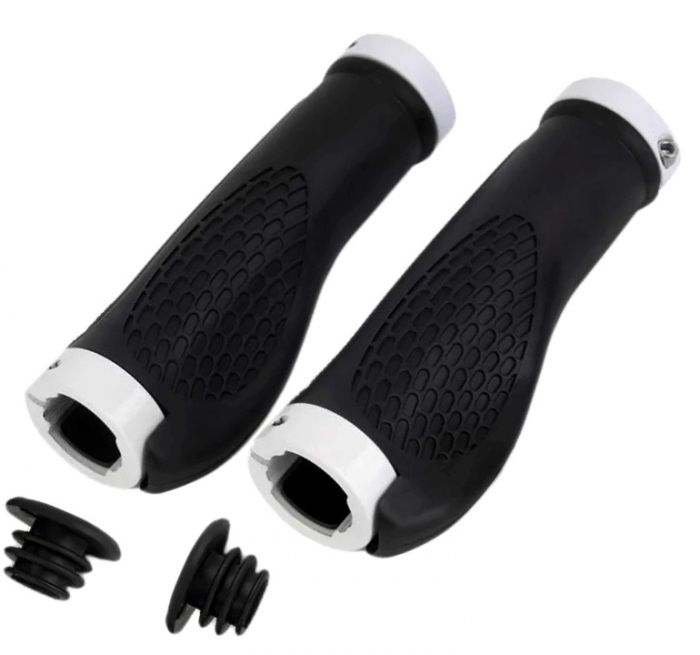 Грипсы Velo-Z 2661-70W,130mm, анатомические, с фиксацией, черно-белые