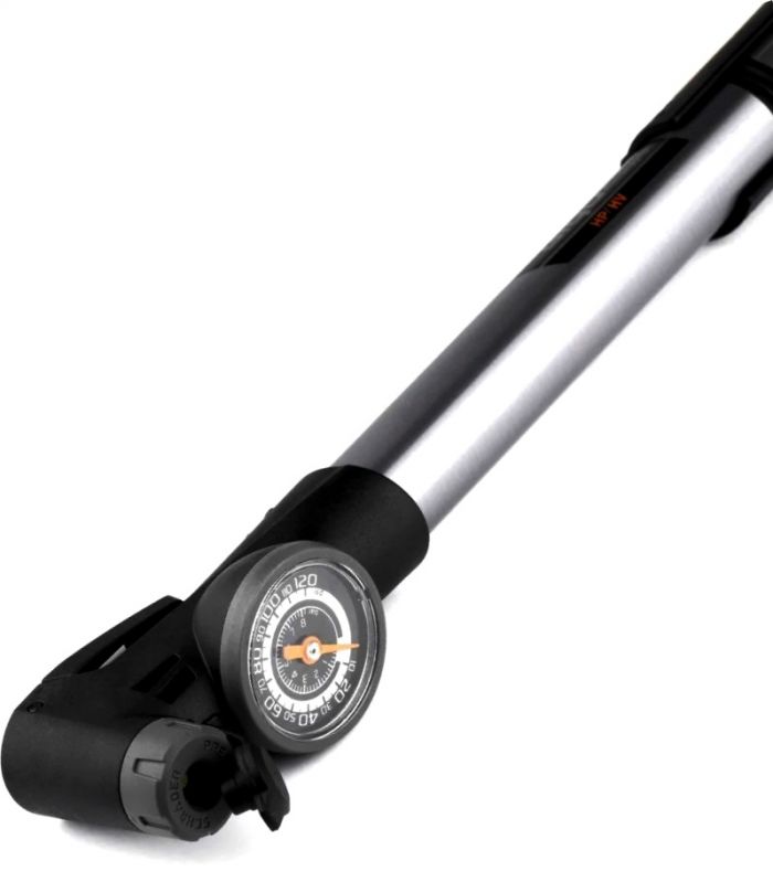 Насос велосипедный Giyo GP-993 манометр 8 Bar-120 PSI, алюминиевый