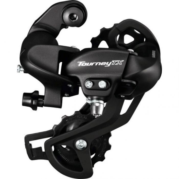 Переключатель задний Shimano Tourney RD-TX800, 7-8 звезд, SGS, на петух, цв. черный
