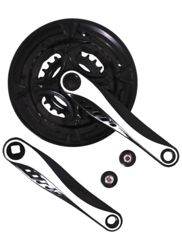 Система Velo-Z VZ-49 D-EDx3, 24/34/42Т, 170мм, сталь,черный с белыми вставками, с защитой