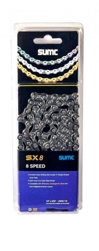 Цепь Sumc SХ8, 8 скоростей, 1/2"х3/32",116 звеньев с замком SL581R