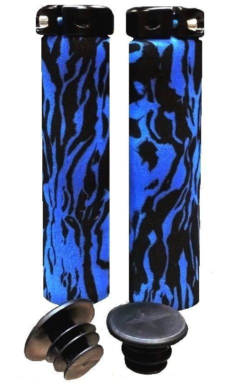 Грипсы Velo-Z 2661-88 Military,130mm с фиксацией, сине-черные